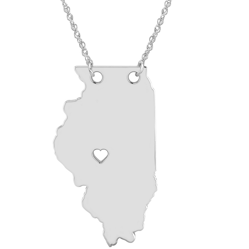Image of ALISON AND IVY Sterling Silver Illinois State Cutout