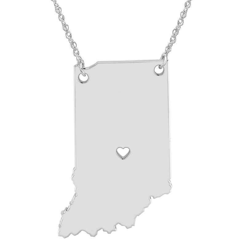 Image of ALISON AND IVY Sterling Silver Indiana State Cutout Necklace