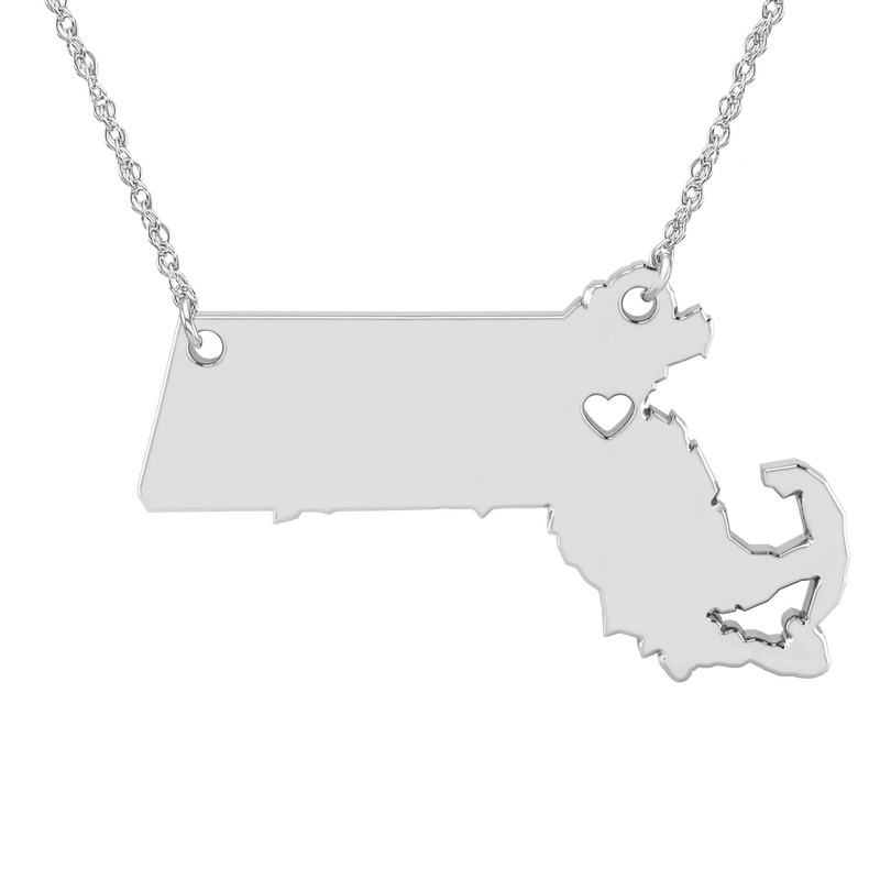 Image of ALISON AND IVY Sterling Silver Massachusetts State Cutout