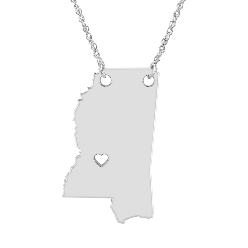 Image of ALISON AND IVY Sterling Silver Mississippi State Cutout