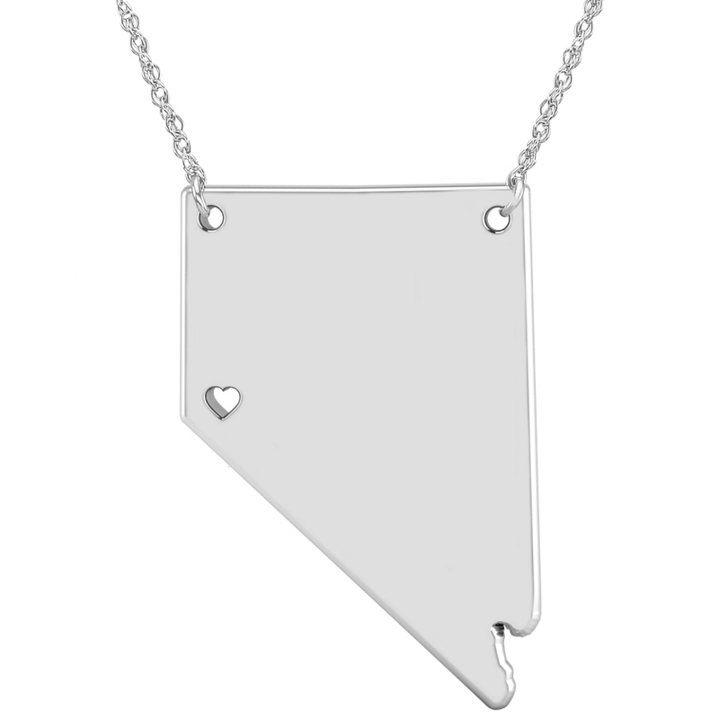 Image of ALISON AND IVY Sterling Silver Nevada State Cutout Necklace
