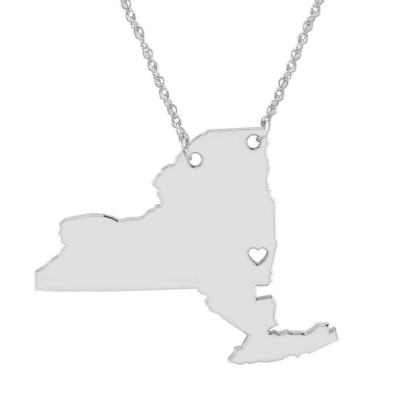 Image of ALISON AND IVY Sterling Silver New York State Cutout