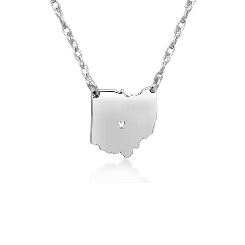 Image of ALISON AND IVY Sterling Silver Ohio State Cutout Necklace