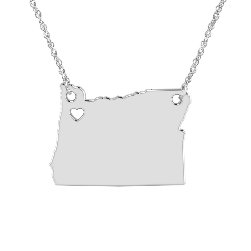 Image of ALISON AND IVY Sterling Silver Oregon State Cutout Necklace