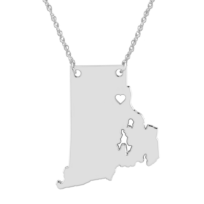 Image of ALISON AND IVY Sterling Silver Rhode Island State Cutout