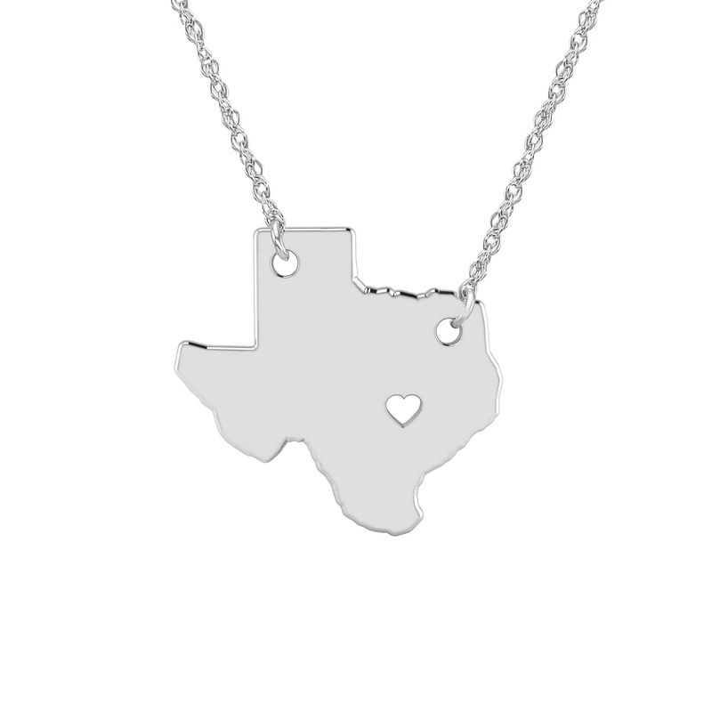 Image of Alison and Ivy Sterling Silver Texas State Cutout Necklace