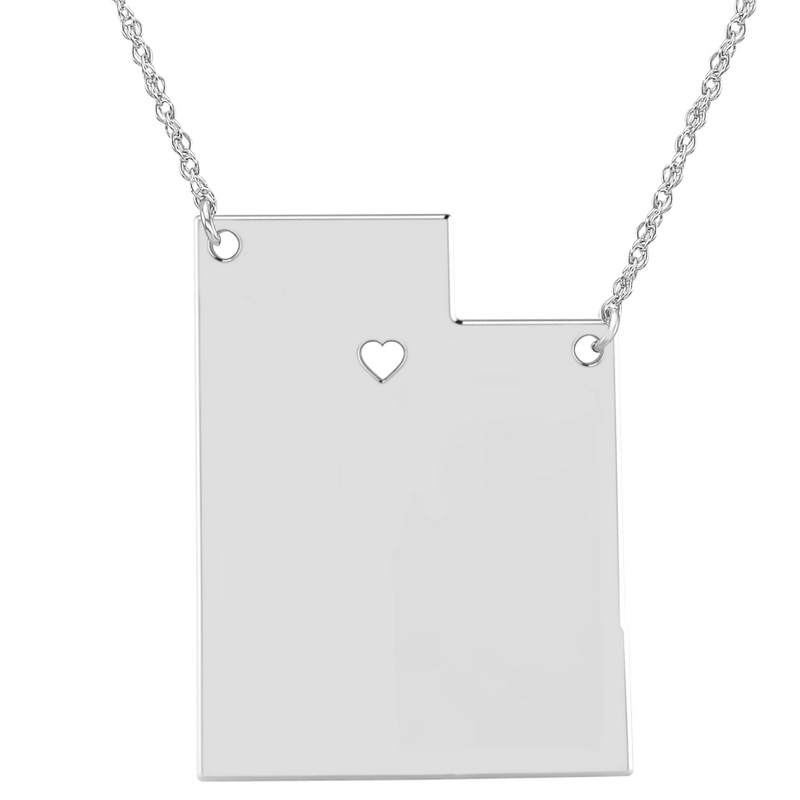 Image of Alison and Ivy Sterling Silver Utah State Cutout Necklace