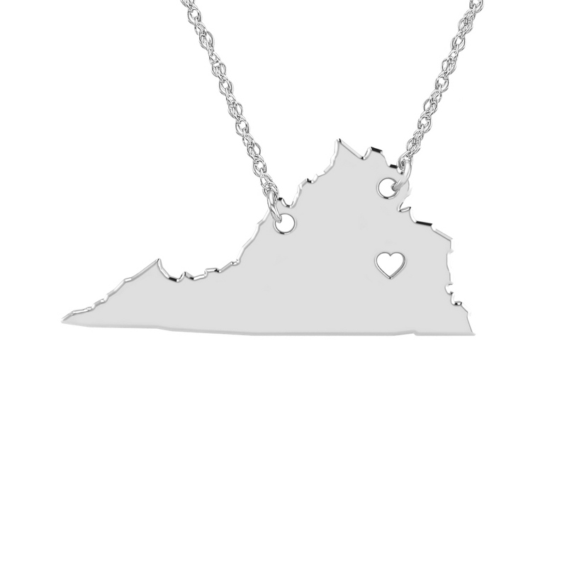 Image of Alison and Ivy Sterling Silver Virginia State Cutout