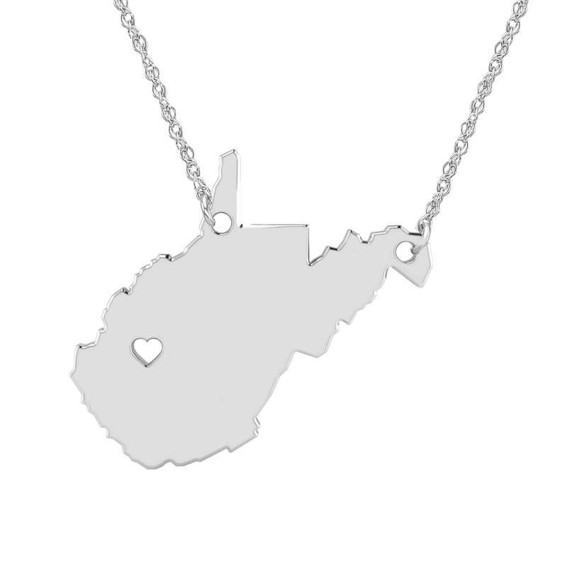 Image of Alison and Ivy Sterling Silver West Virginia State Cutout