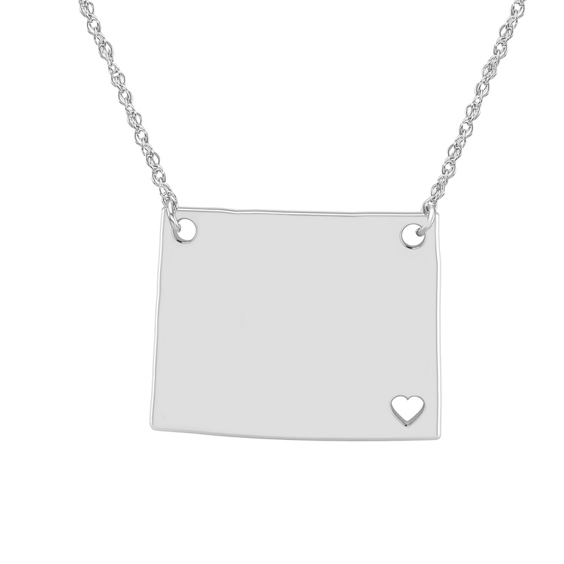 Image of Alison and Ivy Sterling Silver Wyoming State Cutout Necklace