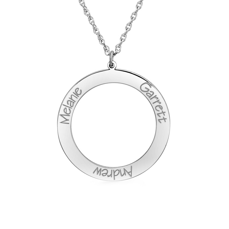 Image of Alison and Ivy Sterling Silver 28mm Family Circle 3 Names