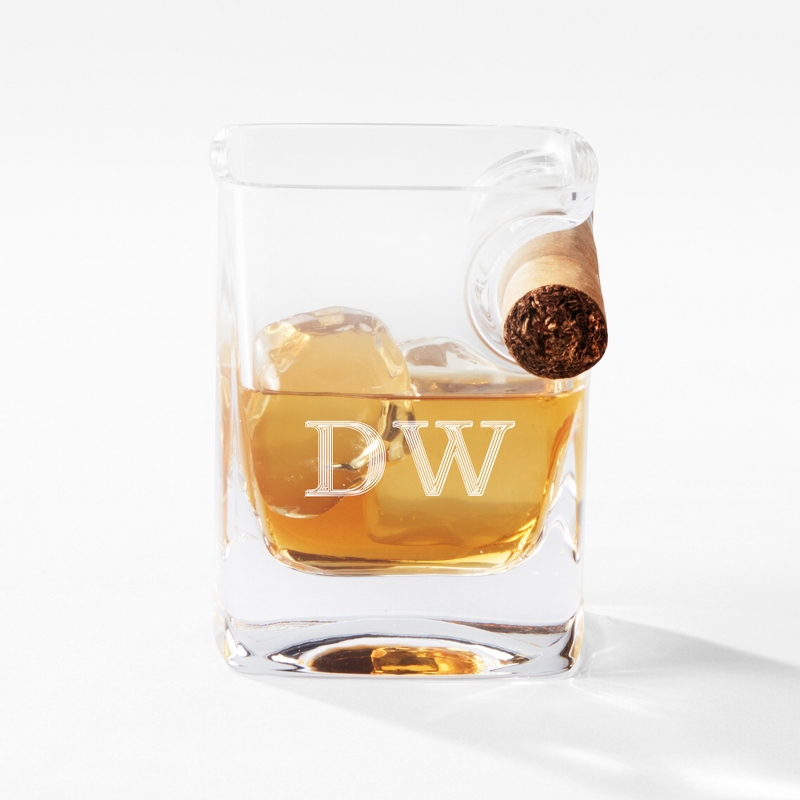Image of Corkcicle Double Old Fashioned and Cigar Holder Glass