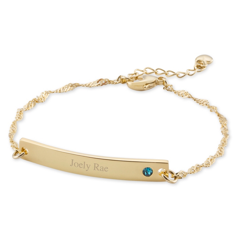 Image of Gold Over Sterling Silver December Birthstone Bar Bracelet