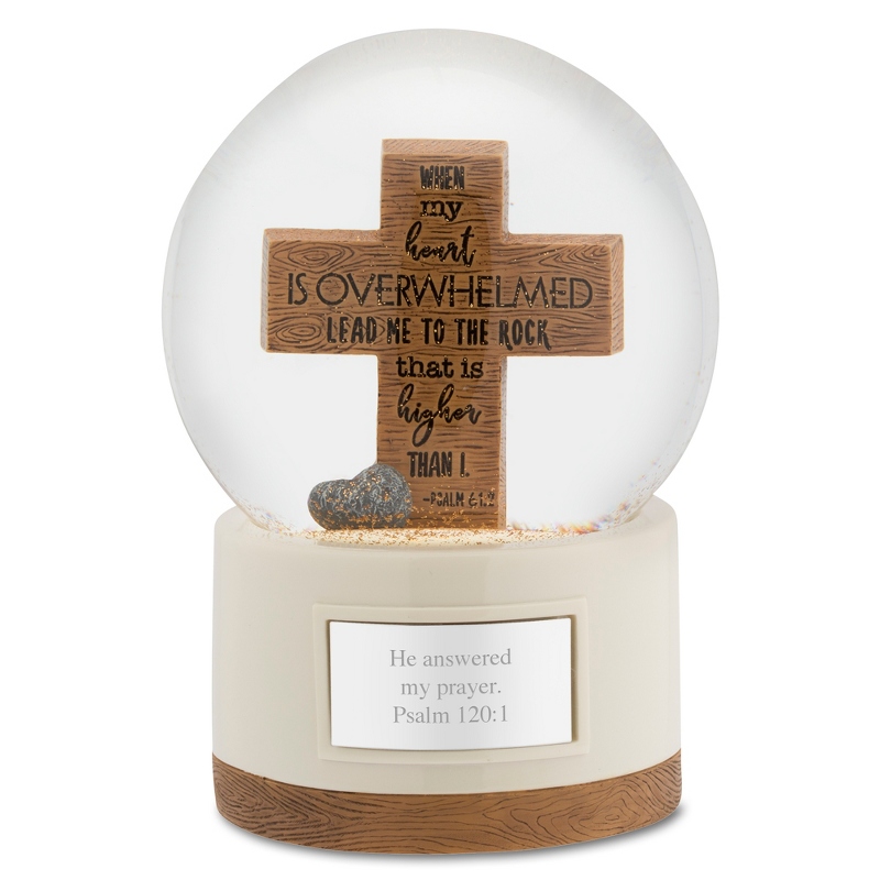 Image of Wood Cross Snow Globe