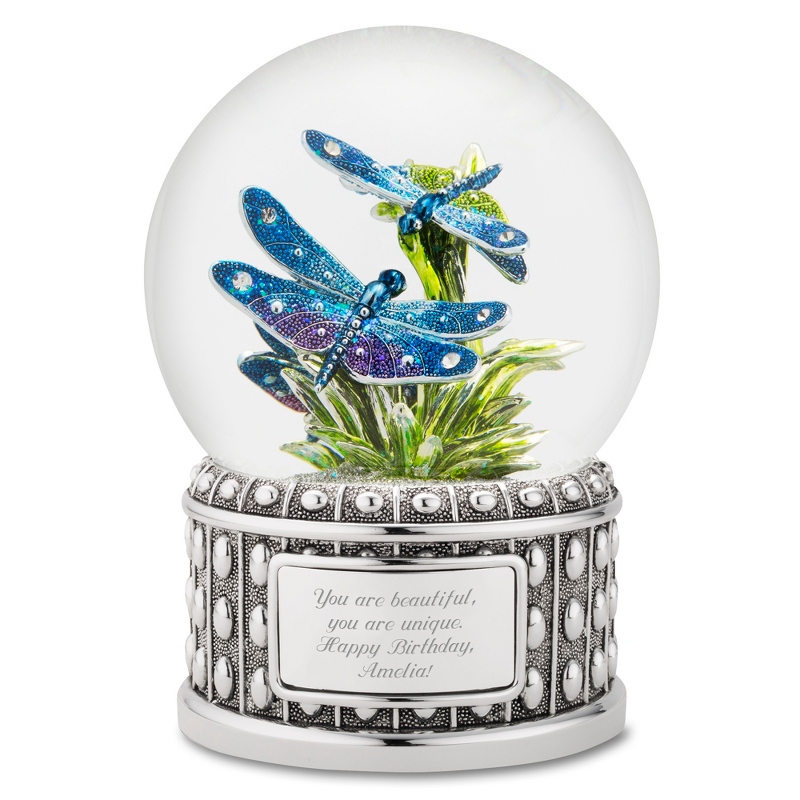 Image of Jeweled Dragonfly Snow Globe