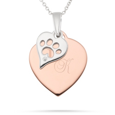rose gold paw print necklace
