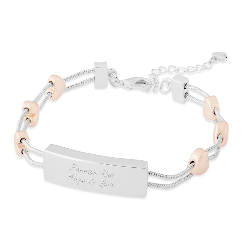 Image of Heart Double Wire ID Bracelet