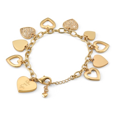 gold chain bracelet with heart charm