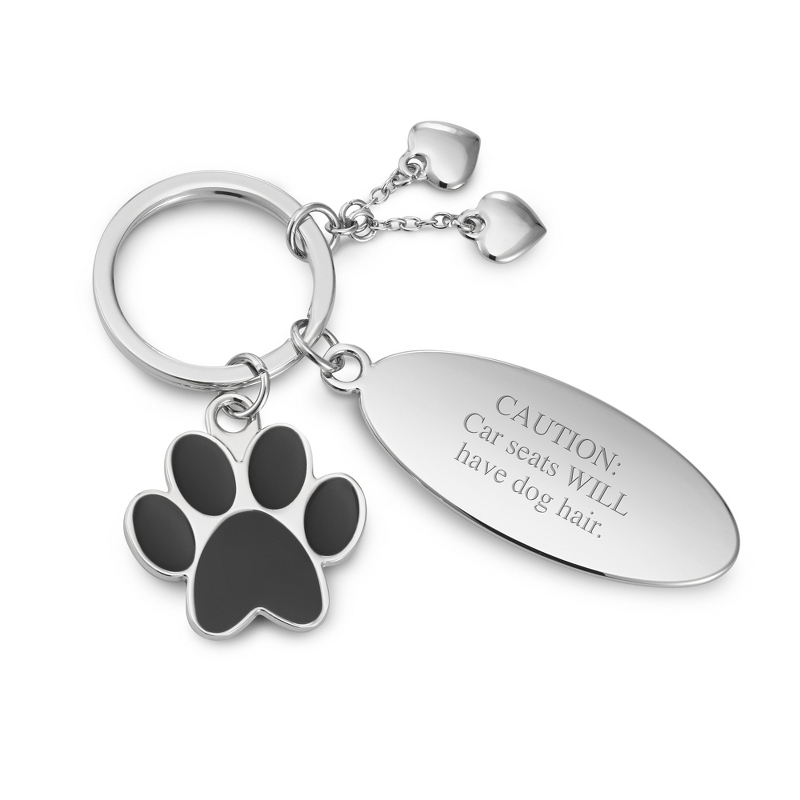 Image of Pet Paw Charm Oval Key Chain