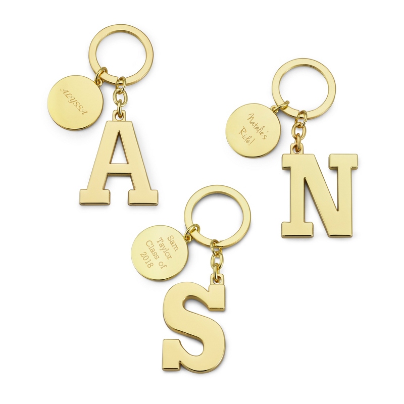 Image of Gold Initial Key Chain