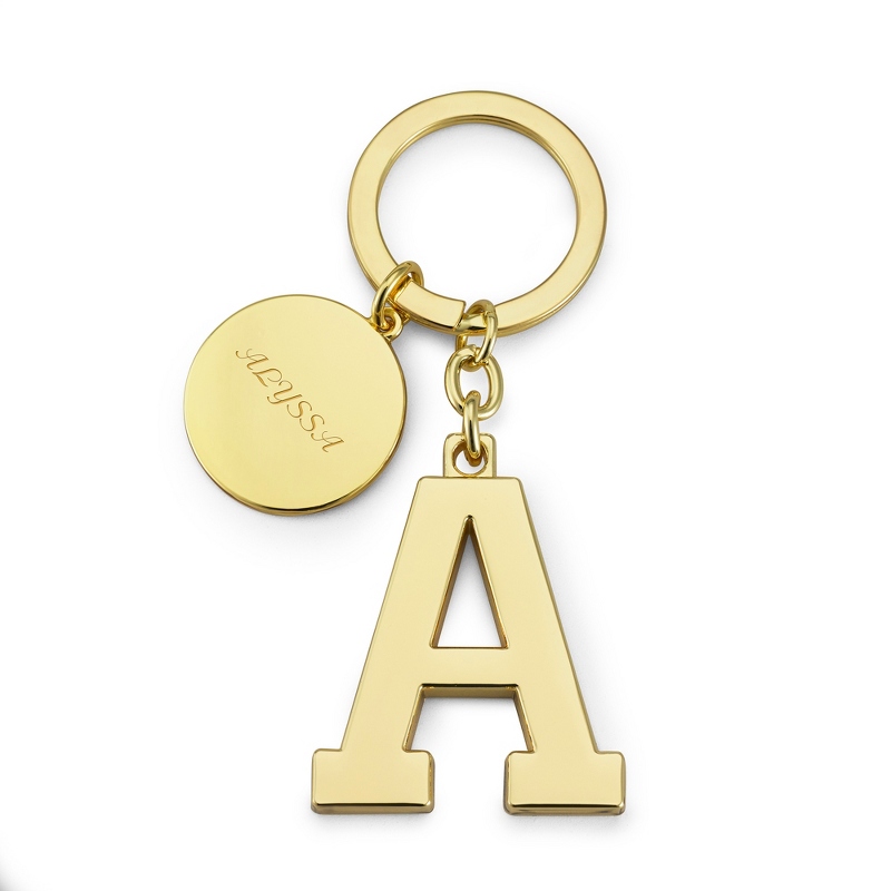 Image of Gold Initial A Key Chain