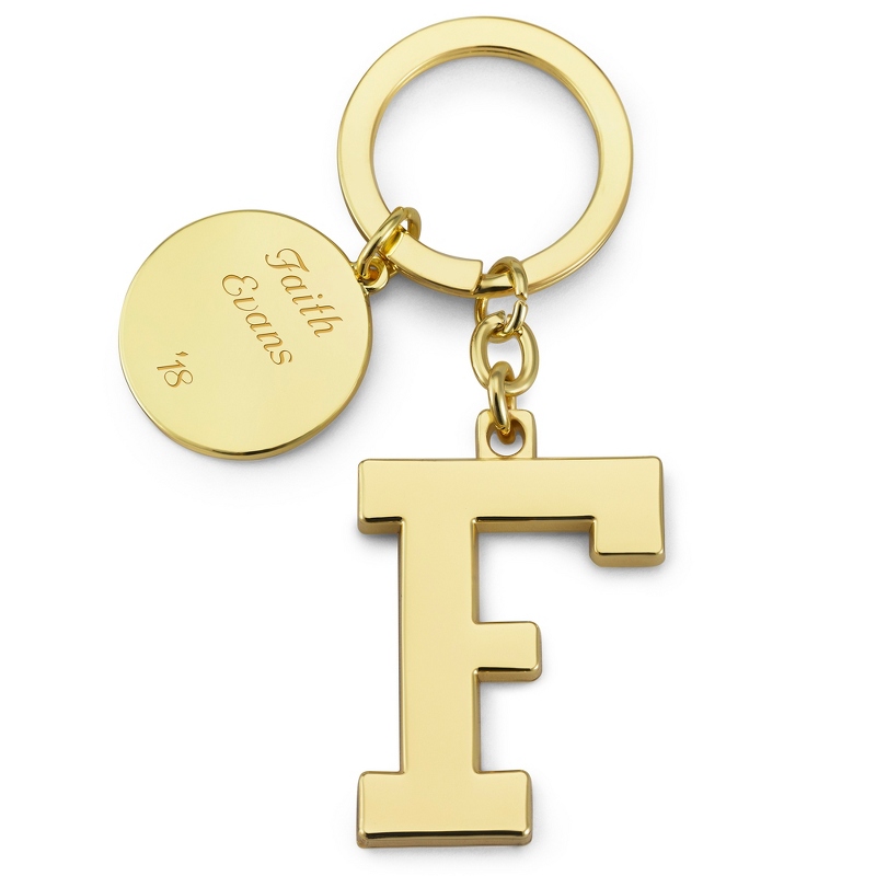 Image of Gold Initial F Key Chain