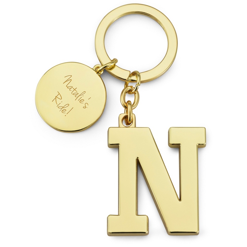 Image of Gold Initial N Key Chain