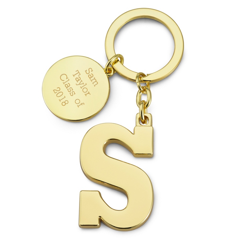 Image of Gold Initial S Key Chain
