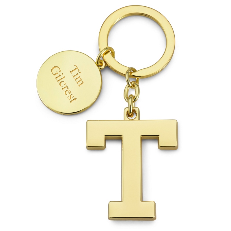 Image of Gold Initial T Key Chain
