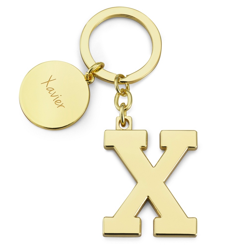 Image of Gold Initial X Key Chain