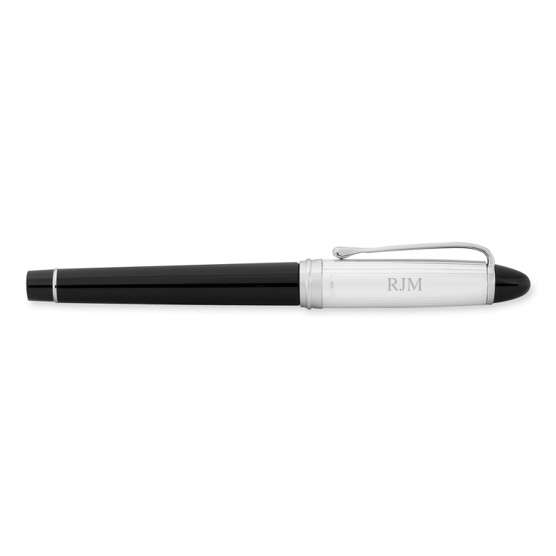 Image of Aurora Ipsilon Sterling Silver and Black Rollerball Pen