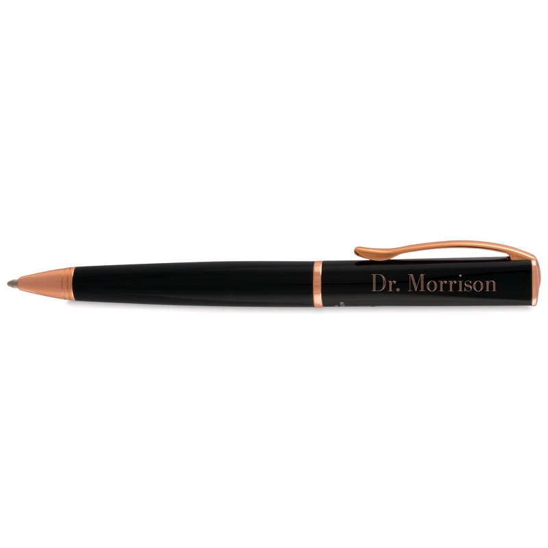Image of Monteverde Impressa Black and Rose Gold Ballpoint Pen
