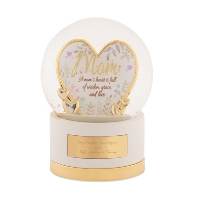 Gold Mom Heart Snow Globe