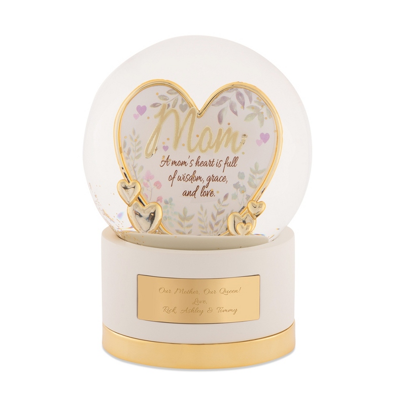 Image of Gold Mom Heart Snow Globe