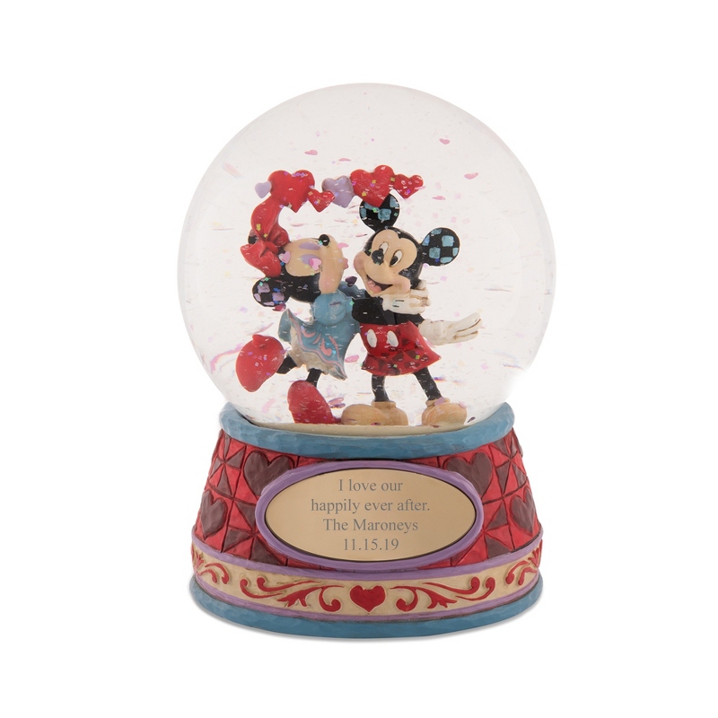 Image of Jim Shore Mickey and Minnie Hearts Snow Globe