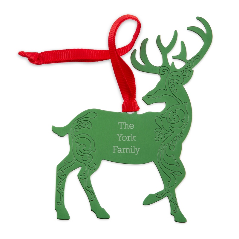 Image of Green Embellished Deer Ornament