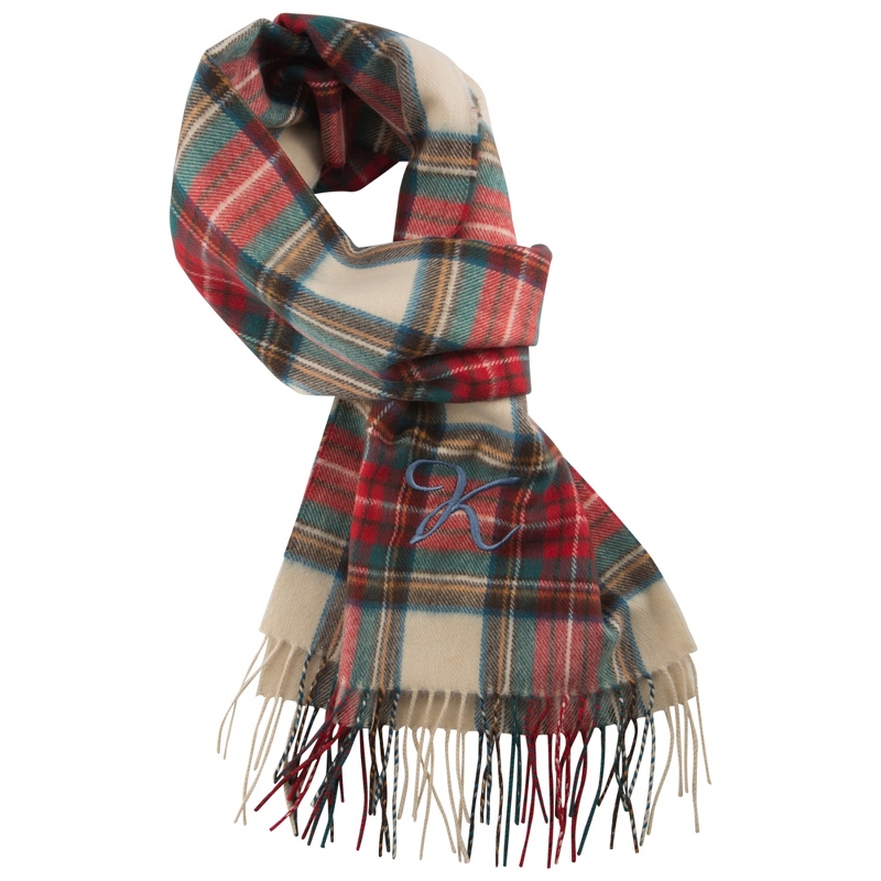 Image of Softer Than Cashmere Ivory Plaid Scarf