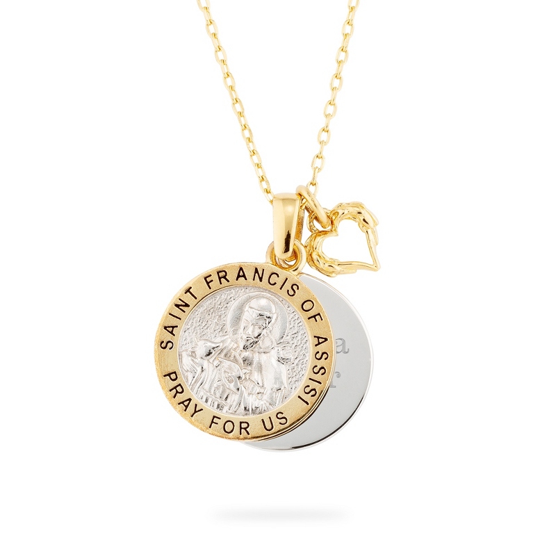 Image of Gold Sterling Silver St. Francis Necklace