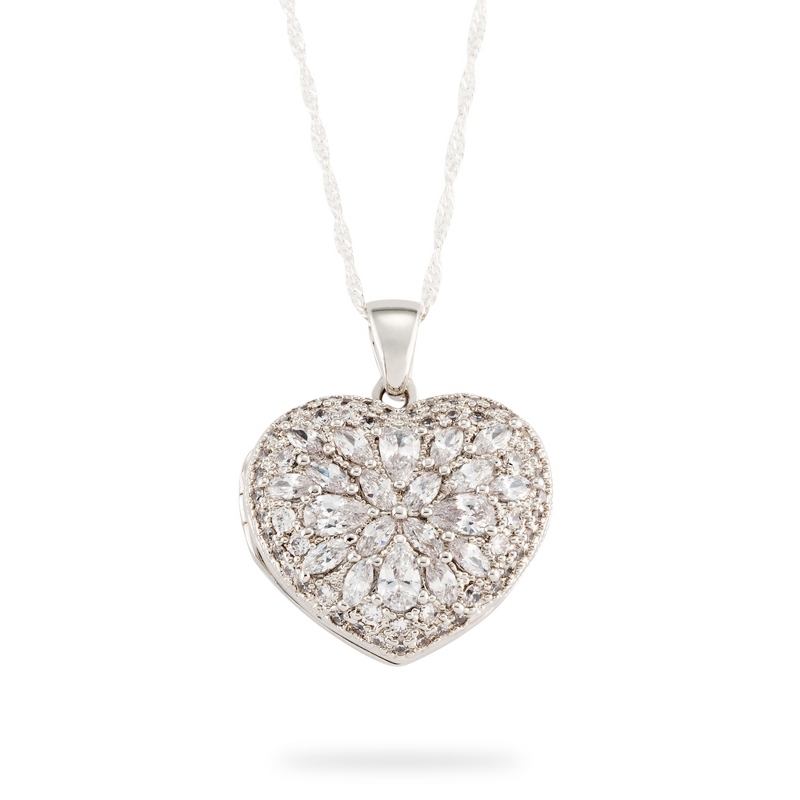 Image of Pave Heart Locket Necklace