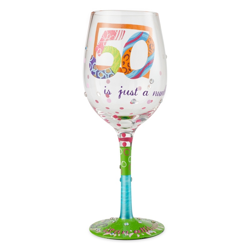 Image of Lolita 50th Birthday Hand Painted Wine Glass