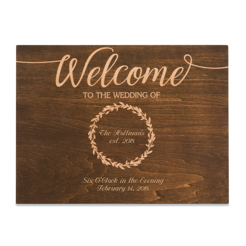 Image of Rustic Pine Wood Table Top Wedding Sign