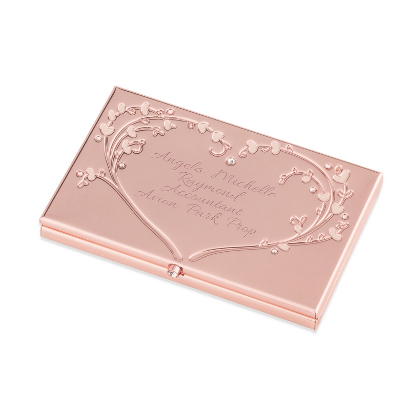 Image of Rose Gold Heart and Vines Card Case