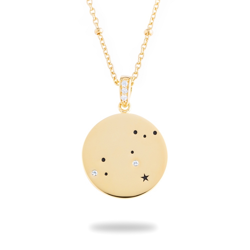 Image of Gold Sterling Silver Leo Zodiac Necklace
