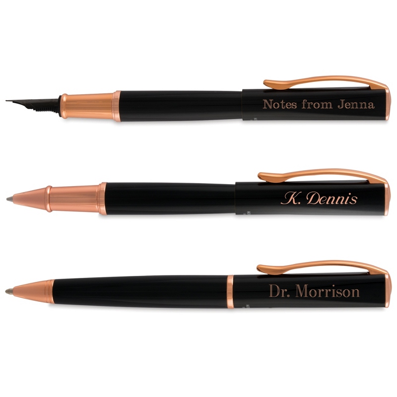 Image of Monteverde Impressa Black and Rose Gold Pen