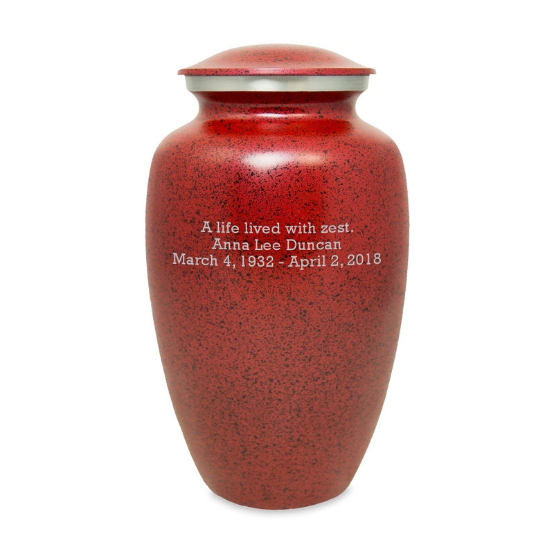 Image of 11 Inch Speckled Red Urn