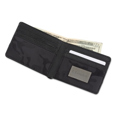 Personalized Wallets Money Clips At Things Remembered - black camouflage nylon wallet with leather trim