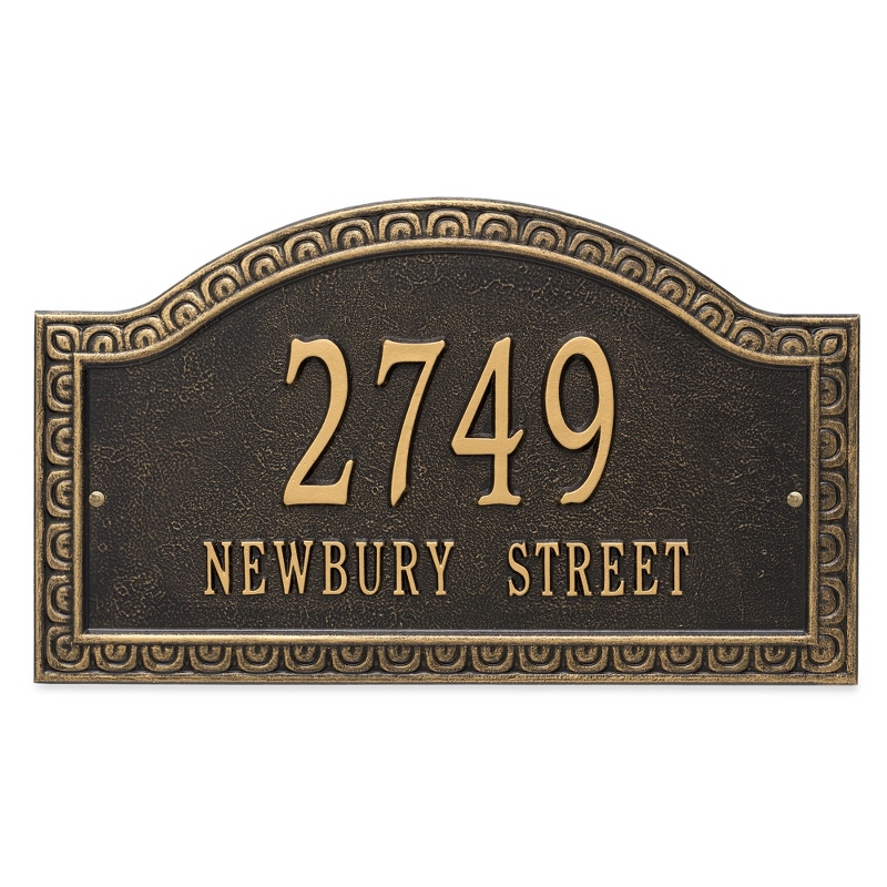 Image of Whitehall Penhurst Black and Gold Address Plaque