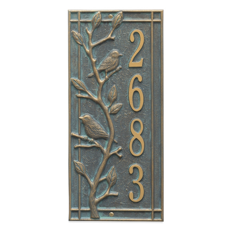 Image of Whitehall Vert. Woodbridge Bronze Verdigris Address Plaque