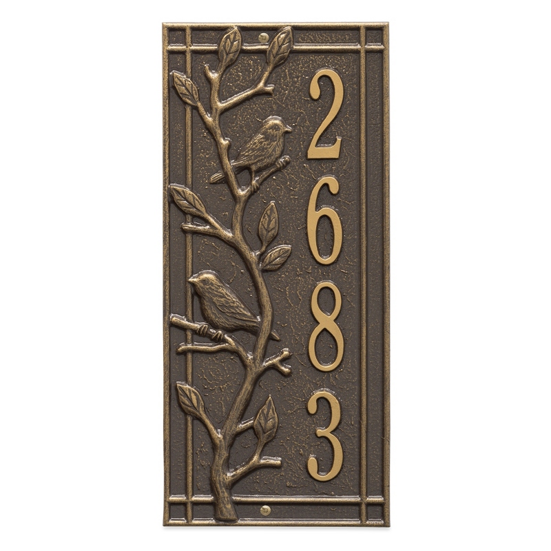Image of Whitehall Vert. Woodbridge Bronze and Gold Address Plaque