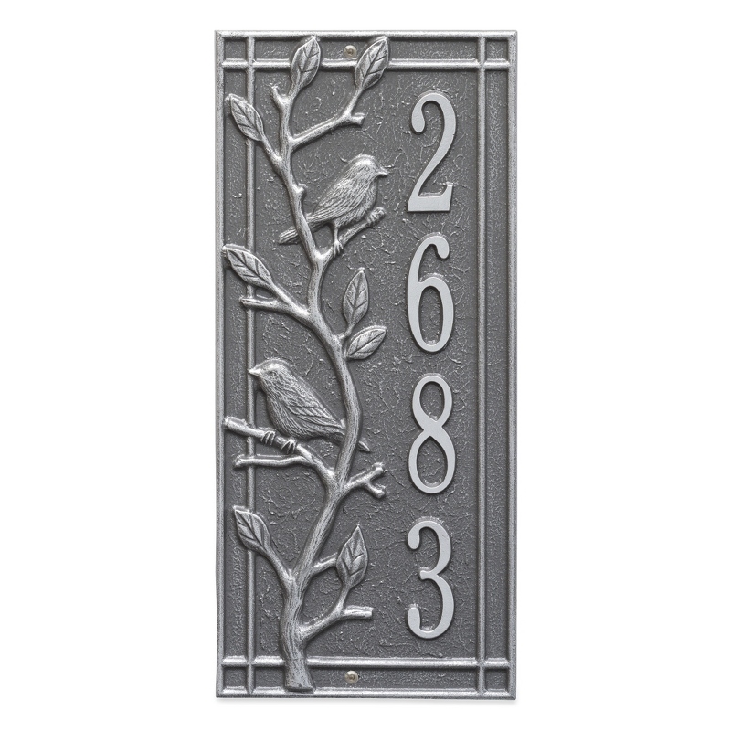 Image of Whitehall Vert. Woodbridge Pewter and Silver Address Plaque